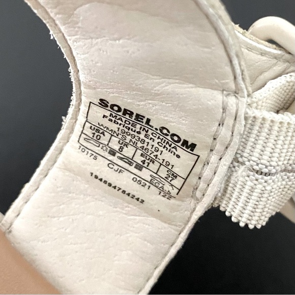 Sorel Joanie lll Platform Wedge Sandals 90s Neutral Off White Leather Chunky - Picture 16 of 17